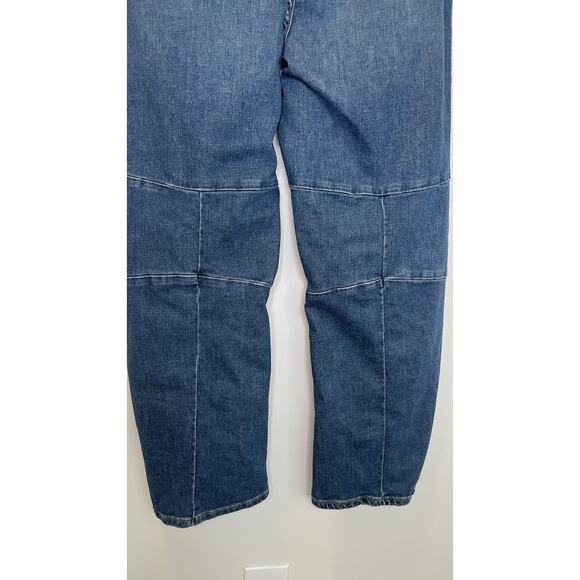 Pilcro By Anthroplogie The Leni Denim Jeans Mid-Rise Barrel Tapered Leg Blue 28T - Picture 11 of 14